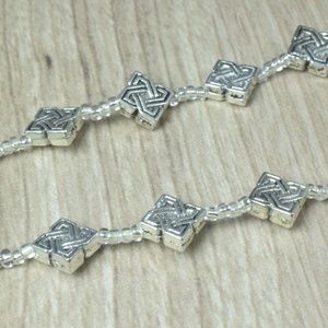 7mm Square Metal Antique Silver Accent Alloy Beads